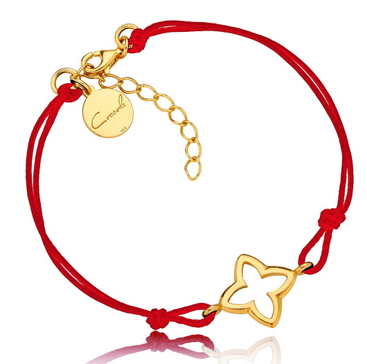 BRANSOLETKA SZNURKOWA Z LILIJKĄ- SREBRO 925  Coccola JEWELLERY