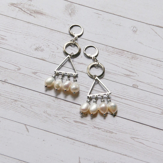 kolczyki z kamieniami S A L E : UNIKATOWE kolczyki - perły