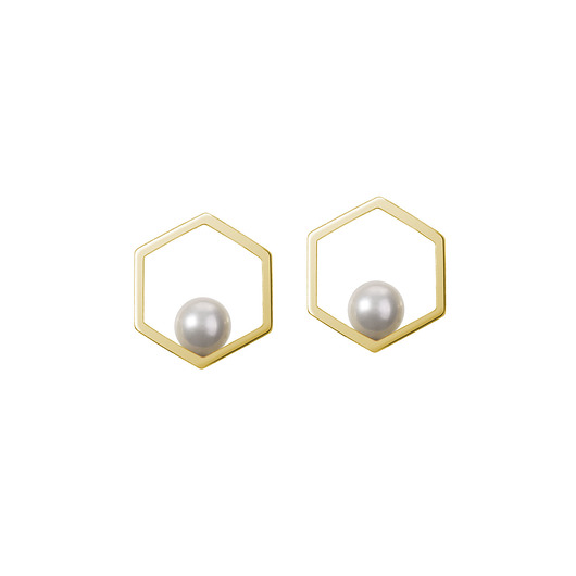 kolczyki pozłacane Kolczyki hexagon gold