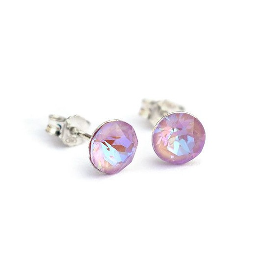 kolczyki swarovski Kolczyki - Kryształy Swarovski - Chmurkowa lawenda
