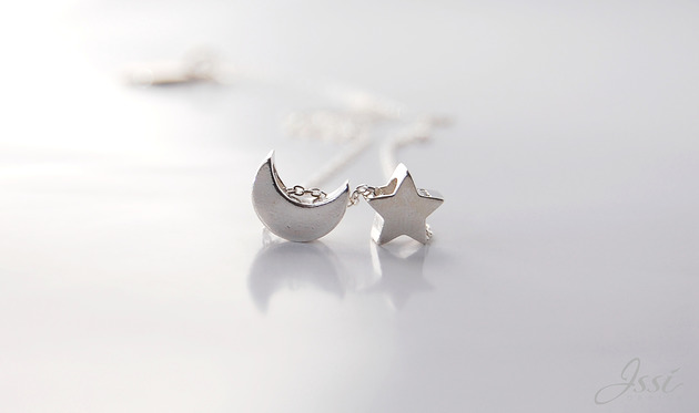 srebrne naszyjniki MOON & STAR - srebro 925