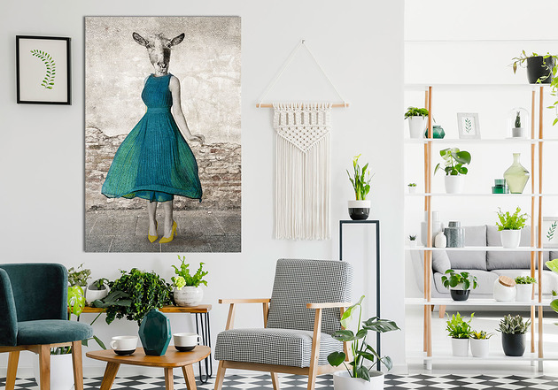 obrazy OBRAZ NA PŁÓTNIE - Pani Koza- 80x120cm