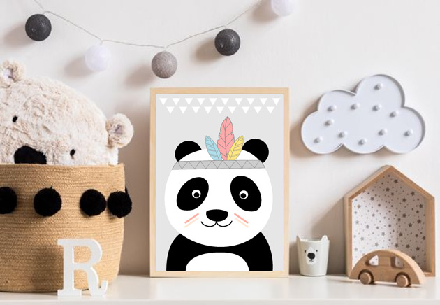 obrazy i plakaty do pokoju dziecięcego PLAKAT DO POKOJU DZIECKA zwierzątko PANDA