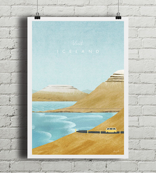 plakaty Islandia - vintage plakat