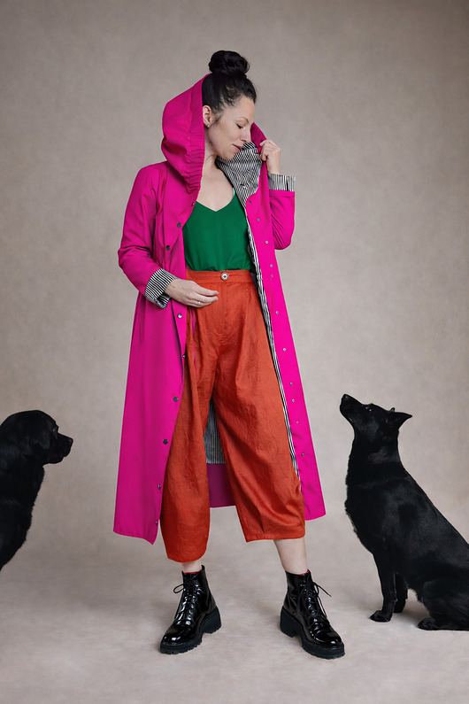 płaszcze damskie Płaszcz przeciwdeszczowy magenta