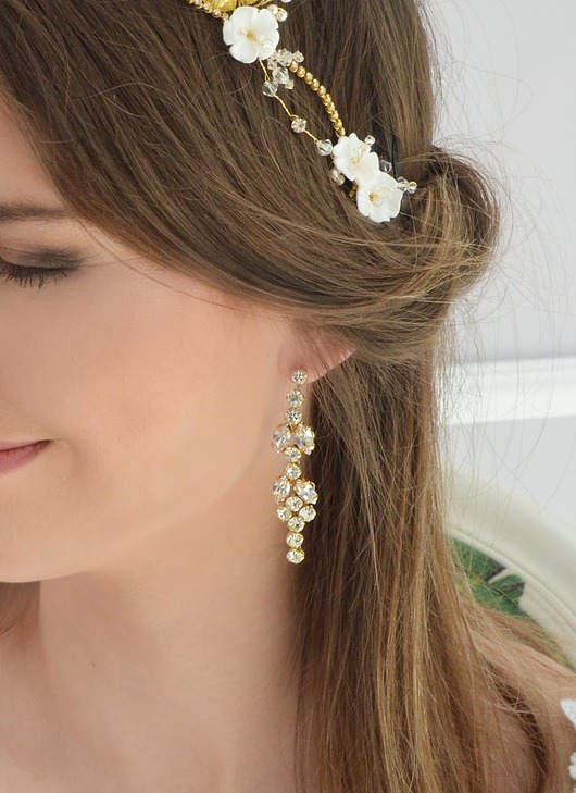 Kolczyki srebrne z kryształków Malita maxi Anelis Atelier