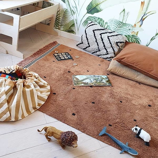 pokój dziecka - różne Dywan dziecięcy Tapis Petit - Semmie kropki