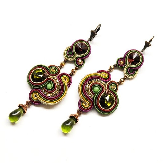 Sutaszowe kolczyki OLIVE & GRAPE Sylwia Żak