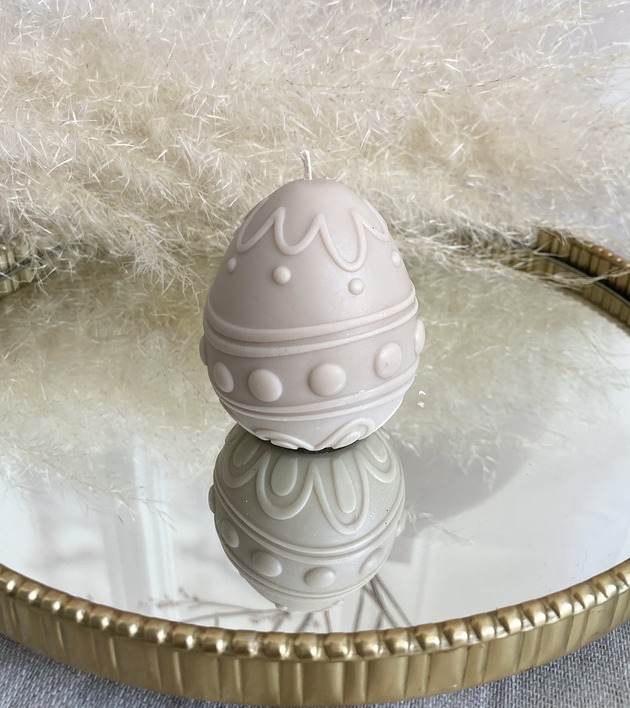 świeczniki i świece Świeca ekologiczna sojowa dekoracyjna jajko wielkanocne jasny brązowy