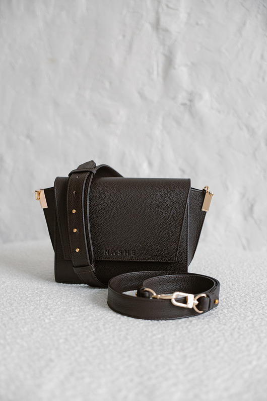 torby na ramię Switch box - skórzana torebka - brąz ciemny