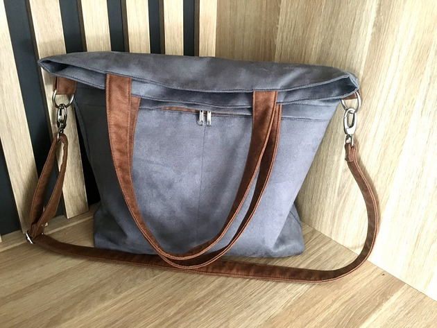 torby na ramię Torba na ramię - szarość, brąz