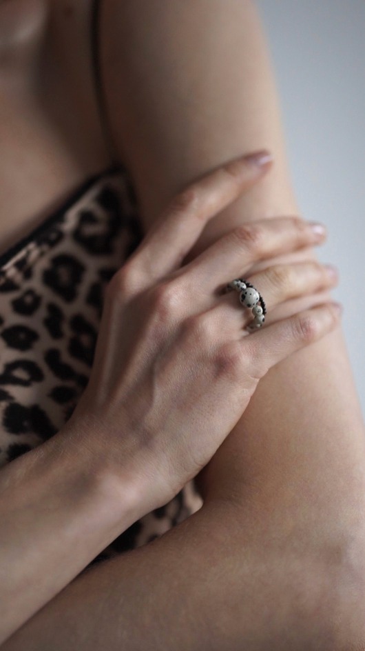 komplet biżuterii Komplet 2 pierścionków - jaspis i onyks - AWARENESS
