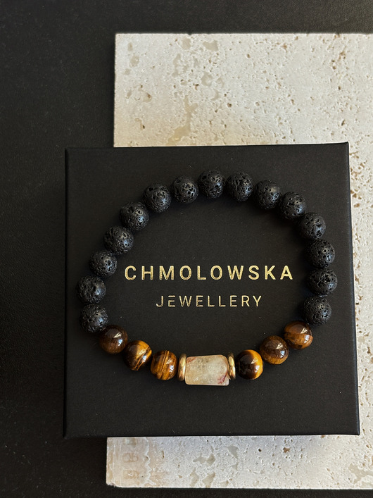 biżuteria męska Bransoletka męska Tygrysie Oko i Cytryn