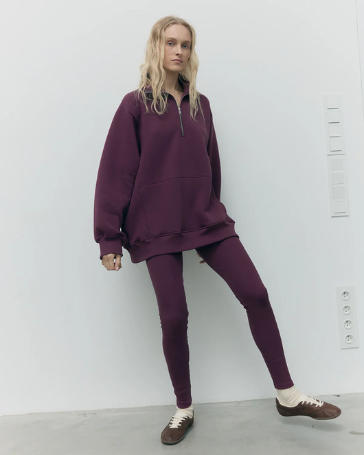bluza bez kaptura damska Bluza Patchouli zamek mauve wine