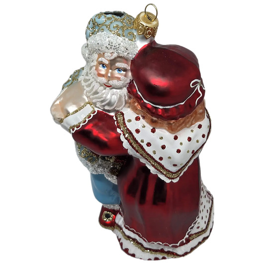 bombki Ręcznie malowana bombka szklana państwo Mikołajowie w pięknych strojach