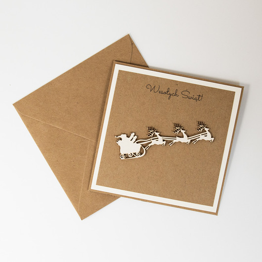 kartki świąteczne Kartka świąteczna zaprzęg Mikołaja