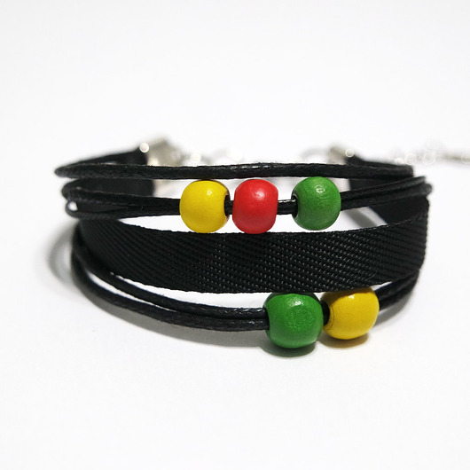 bransoletki drewniane Bransoletka - Rasta, sznurki 2