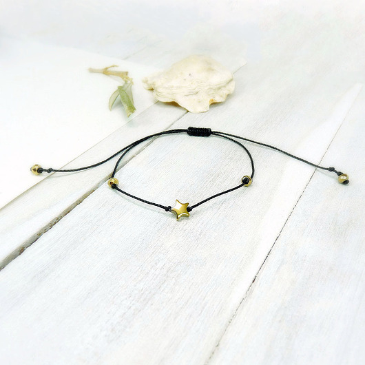 bransoletki na sznurku Złota gwiazdka Bransoletka