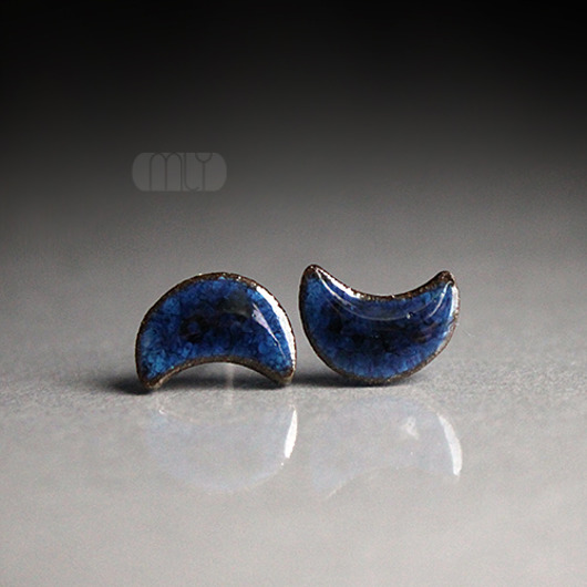 kolczyki ceramiczne Księżycowe/stal chirurgiczna/