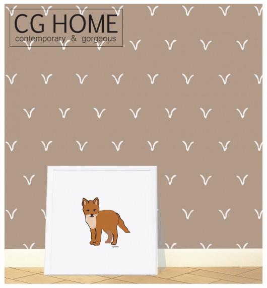 little fox LISKI 50cm x 50cm grafika plakat Cghome