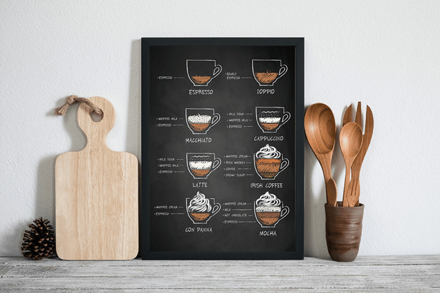 grafiki i ilustracje Plakat z kawą, grafika kawa, COFFEE TIME