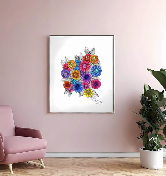 grafiki i ilustracje 15. BUKIET - rysunek, plakat.