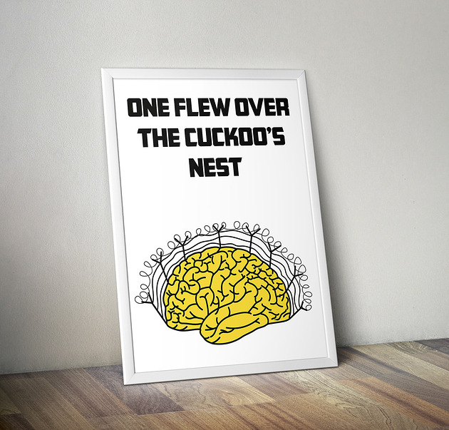 grafiki i ilustracje Plakat One flew over the cuckoo's nest - Lot nad kukułczym gniazdem