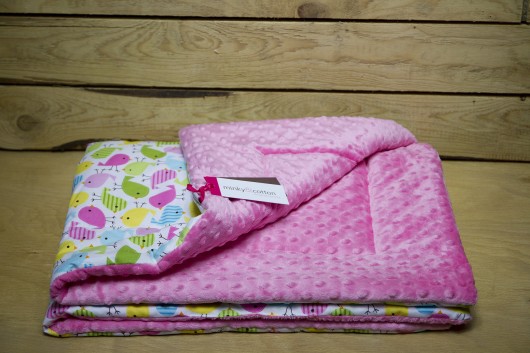 Mięciutki kocyk w ptaszki. Minky and Cotton