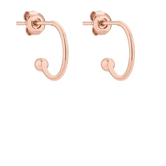 kolczyki pozłacane Kolczyki półkola z różowego złota