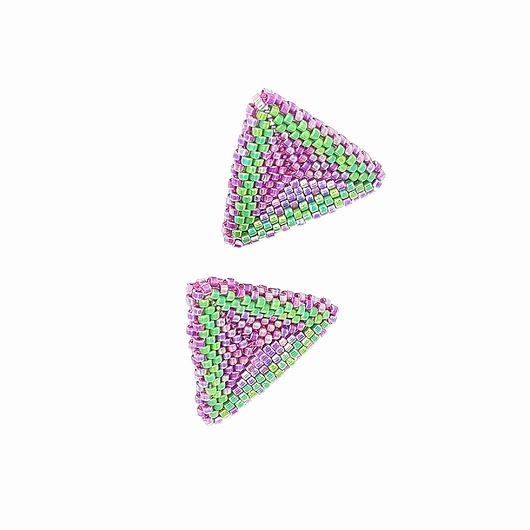 kolczyki szklane Kolczyki Trójkątne Sztyfty "Egzotyczny Duet"