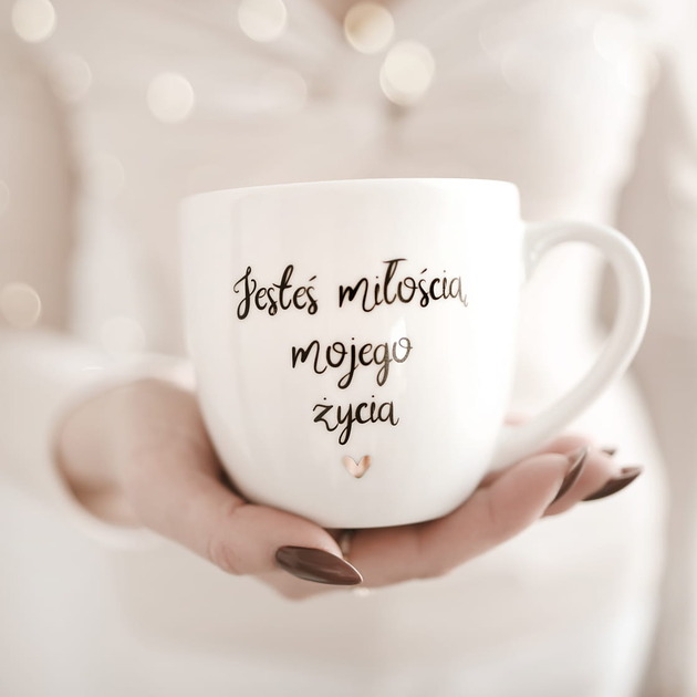 kubki Kubek 300 ml - Jesteś miłością mojego życia ZŁOTE SERCE