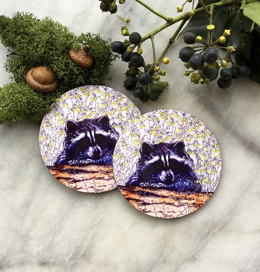 podkładki do kuchni Szop pracz - Podkładki pod kubek - Ilustracja