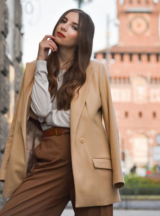 marynarki damskie MARYNARKA  CAMEL Z WEŁNY dziewiczej