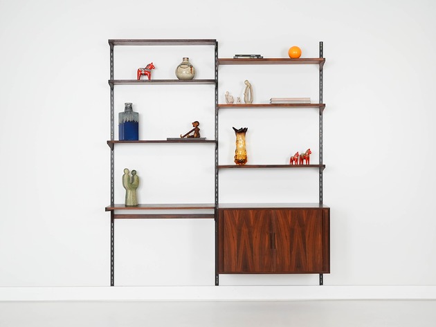 półki Regał systemowy palisandrowy, designer: Kai Kristiansen, produkcja: FM M