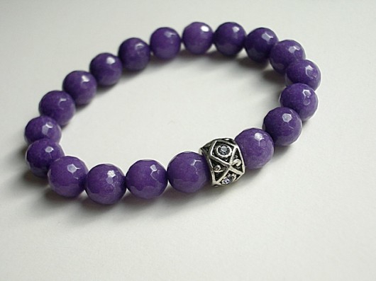 Violet and white 3   -bransoletka KiKa pracownia