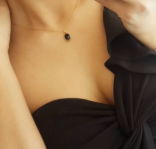 Naszyjnik celebrytka z onyksem srebro 925  Coccola JEWELLERY