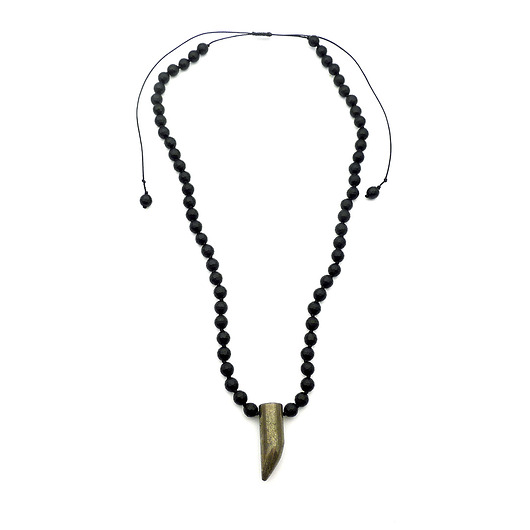 wisiory Surowy piryt i onyks Naszyjnik