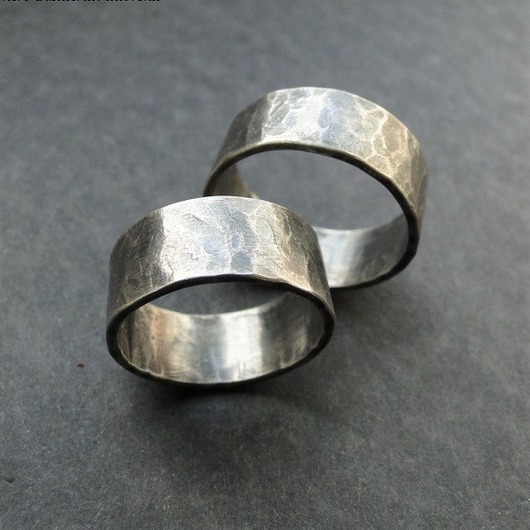 obrączki Zestaw obrączek młotkowanych