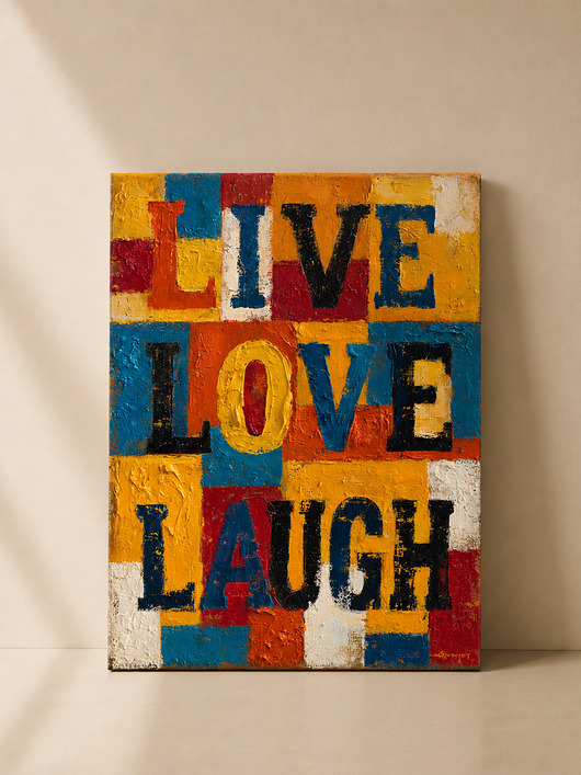obrazy Live Love Laugh - obraz na płótnie