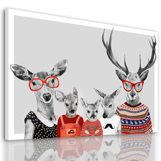 obrazy OBRAZ NA PŁÓTNIE - Leśna ekipa 120x80cm