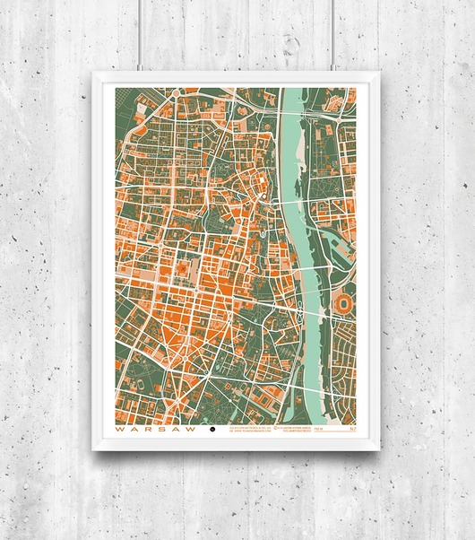 plakaty Plakat Warszawa - plan miasta