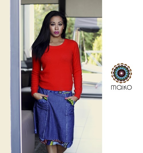 Spódnica jeans z printem Maiko Aleksandra Majczyna