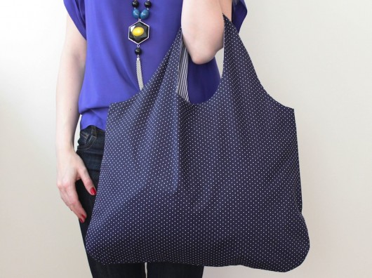 Eko torba na zakupy DOTS/NAVY longredthread