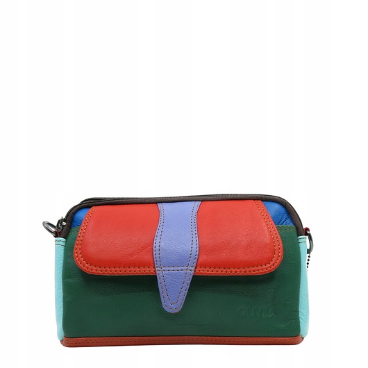 torby na ramię Torebka damska skórzana kolorowa pojemna zero waste ze skrawków OLIVKA