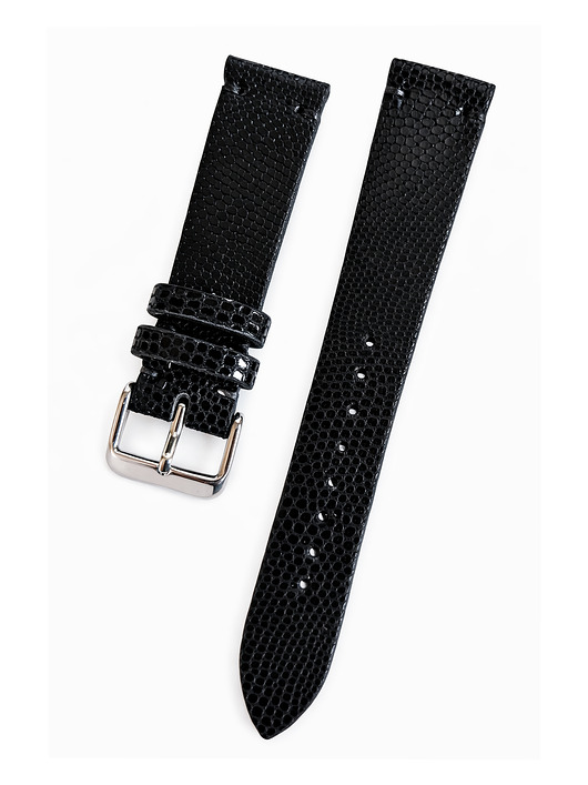 zegarki różne Pasek do zegarka  rozm: 20mm czarny wąż błyszczący