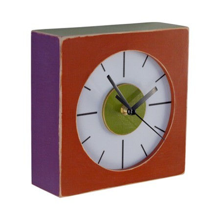 KwadrokOLOr orange Clock Wood Studio