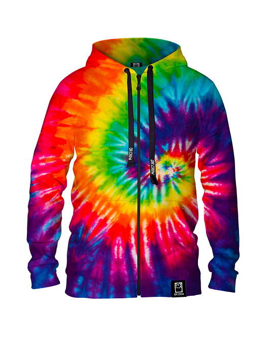 bluzy męskie Męska Bluza Expres Zamek DR.CROW Tie Dye Blue