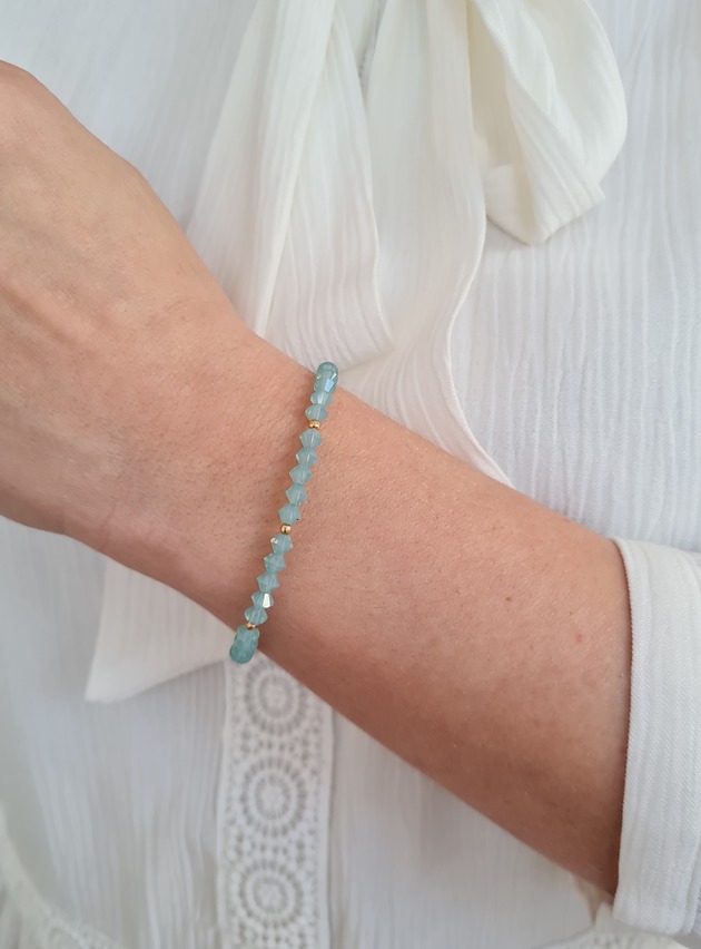 bransoletki - inne Kryształki Swarovski bransoletka miętowa