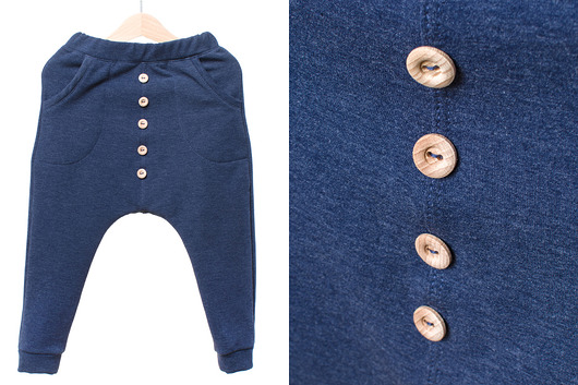 Wiosenne spodnie baggy jeansowe+GUZIKI naturalne Sprytny Lisek