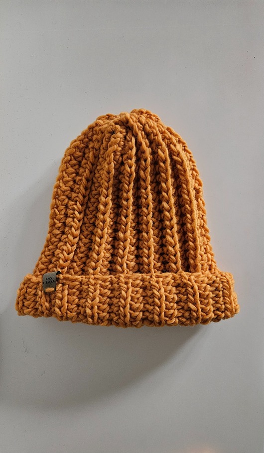 czapki damskie Mandarynkowa Czapka wełniana